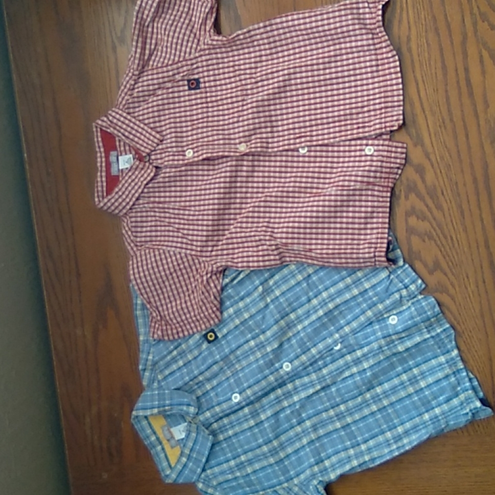 2 Carter's summer plaid collared shirts